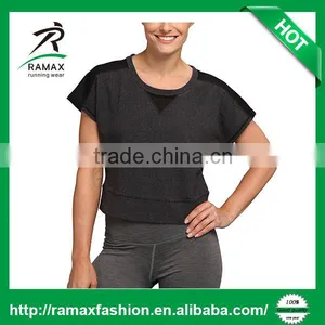 Ramax Custom Women Sports French Terry Wholesale Crewneck Short Sleeve Sweatshirt Tops thumbnail-2