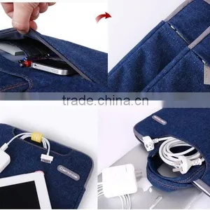 Customize Hot Selling Denim Computer Messenger Pouch Tote Case 15.4" 15.6" Laptop Shoulder Bag For HP thumbnail-6