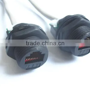 Panel Mounted Waterproof RJ45 Connector With Ethernet Cable thumbnail-1