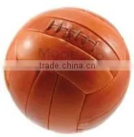 Orange Leather Soccer Ball thumbnail-1