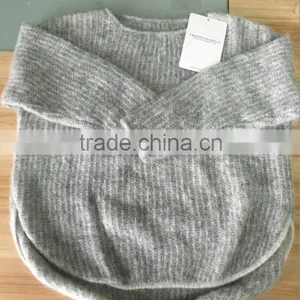 Lady's Japanese New Fashion Loose Fit Wool and Mohair Knitted Sweater thumbnail-1