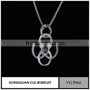 High Quality Pink Zircon Necklace /Silver Necklace/Necklace Women Wholesale thumbnail-2