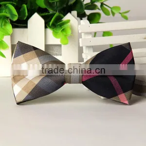 2016 Custom Made Double Sided Pre-tie Plaid Pattern Mens Bow Ties for Boys thumbnail-3