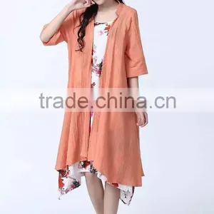 Summer Dress 100% Linen Latest Beach Dress thumbnail-2