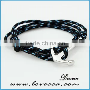 Nautical Sailing Colorful Nylon Rope Bracelet With Anchor Clasp thumbnail-5