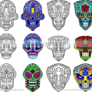 Full Colors and Black Animal Heads Temporary Skulls Tattoo for Man Arm thumbnail-5