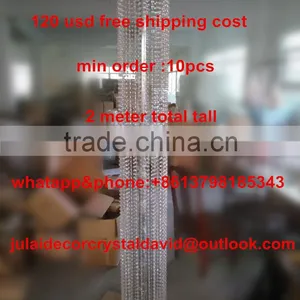 Large and Tall Crystal Wedding Columns/mandap/pillars for thumbnail-1
