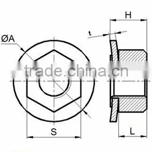 M8 Conical Kep Nut / Flange Lock Nut / Disc Nut / Sealing Nut thumbnail-2