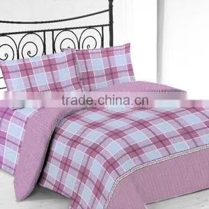 Microfiber Printed Bed Sheet Set With Lilac Design thumbnail-1
