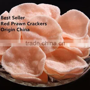Delicious Crispy Red Chinese Prawn Crackers Healthy Snackfood Ready to Serve thumbnail-3