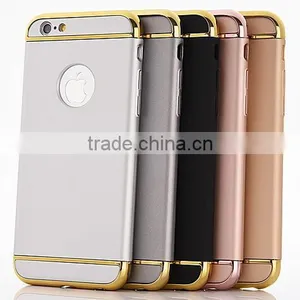 Luxury Removable 3 in 1 Hard Plastic Case For IPhone 6 6S 4.7 / Plus 5.5 PC Plating Matte Cover For IPhone 6S Case thumbnail-1