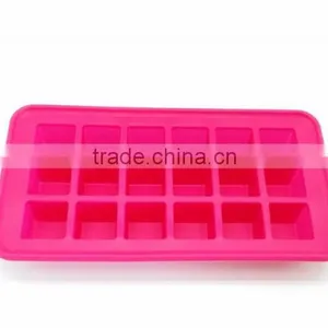 Silicone Ice Cube Tray Hot Pink, 18 Perfect Square Ice Tray, Superior Mold With Flexible Easy Release Silicone Square Ice Tray thumbnail-2