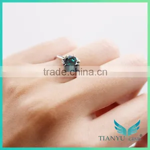 1 ct Color Moissanite Green Moissanite 925 Sliver Rings for Women Party Rings Jewelry thumbnail-1