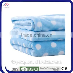 Blue Printed Dot Fleece Blanket Soft Touch Kids Blanket thumbnail-1