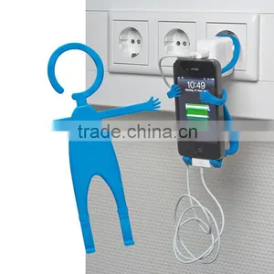 2015 New Arrival Flexible Human Shape Silicon Cell Phone Holder, Silicone Mobile Hook thumbnail-1