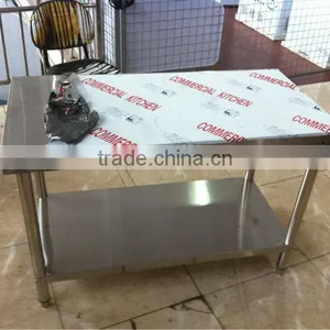 Mobile Flat Prep Food Table With Under Shelf- Round Leg thumbnail-1