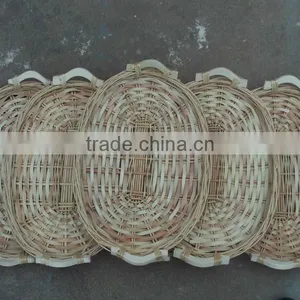 Natural Wicker Tray/ White Wicker Tray/ Wicker Fruit Tray thumbnail-1