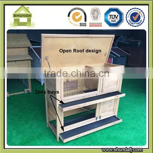 Quality Assured SDPets SDR020 Custom Double Decker Rabbit Hutch Rabbit House Wooden Pet House thumbnail-6