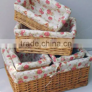 Small Willow Storage Boxes With Lining thumbnail-1