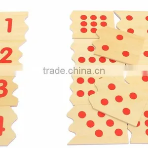 Wooden Dominos Baby Early Childhood Education Montessori Number and Counter Match-up Puzzle thumbnail-3