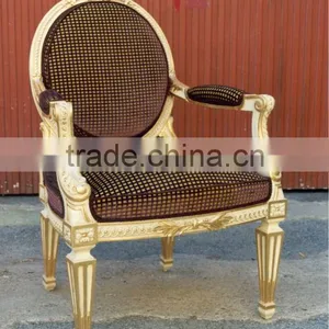 Espana Style Antique Dining Chair Check Pattern Design thumbnail-1
