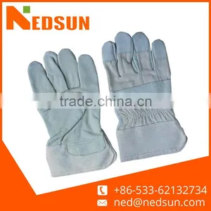 Protection Safety Working Cow Split Leather Working Gloves thumbnail-1