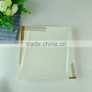Durable New Bone China Square Plate With Decal Design, Cheap White Porcelain Plate thumbnail-2