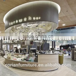 Piblic Place Airport Acrylic Solid Surface Counter Solid Wood Food Kiosk thumbnail-1