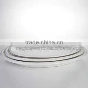 White Oval Hand Painted Porcelain Decorative Appetizer Soup Plates thumbnail-1