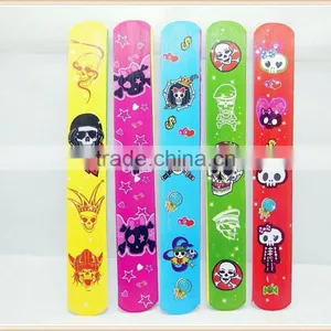100 Skull Reflective Magic Ruler Slap Band Bracelets Mixed thumbnail-1