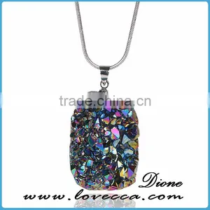 Precious Genuine Natural Agate Drusy Pendant Charm Druzy Stones Wholesale thumbnail-5
