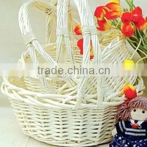 Three-piece Oval Willow Gift Basket With Handle for Christmas thumbnail-1