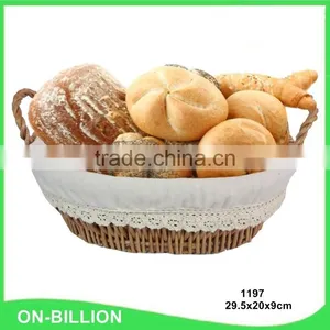 High Quality Woven Willow Round Bread Basket With Handles thumbnail-3