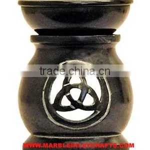 Black Aroma Oil Lamp, Handmade Marble Lamp thumbnail-1