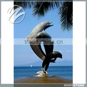 Outdoor Decoration Large Bronze Dolphin Sculpture thumbnail-1