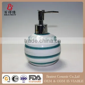 Beatrot Ceramic Liquid Soap Dispenser Pump Bottle With Hand Painting thumbnail-2