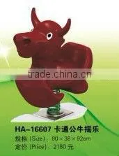(HA-16607) WHOLESALE EXCELLENT QUALITY AMUSEMENT PARK OUTDOOR ROCKING HORSE ,VARIOUS COLOR KIDS GARDEN TOY ROCKING HORSE thumbnail-1
