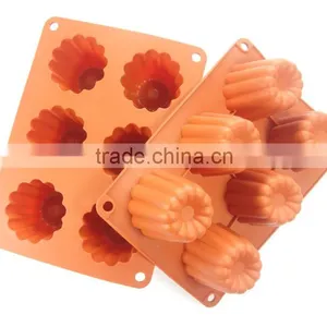 BPA Free 6 Flower Shaped 3D Silicone Cake Mould Cake Pan For Baking thumbnail-2