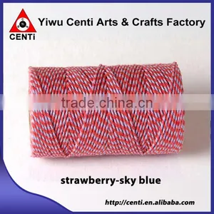 Quality Strawberry and Sky Blue Double Coloured Original Cotton Bakers Twine thumbnail-1