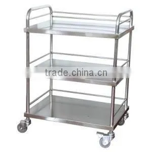 Instrument Trolley Stainless Steel With Gurad Rails thumbnail-1
