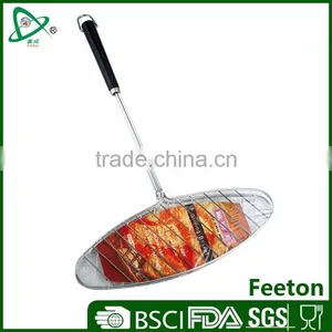 Outdoor Camping Heat Resistance Portable BBQ Fish Grill Wire Meshes thumbnail-1