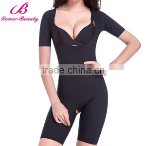 Sexy Black and Nude Body Shaper Short Sleeve Slimming Body Corset With Material Picture thumbnail-2
