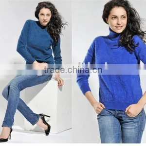 Ladies' Pure 100%cashmere Knitted Fashion Sweater thumbnail-1