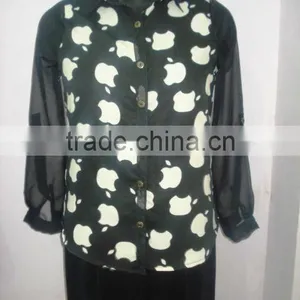 LADIES BLOUSE WITH GEORGETTE SLEEVES (Garment Stock Lots / Apparel Stock / Stocklots / Garment Apparel From India) thumbnail-2