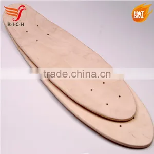 HSCW091 27 Inches Fish Skateboard 7 Ply Maple Material Skateboard Deck Blank thumbnail-1