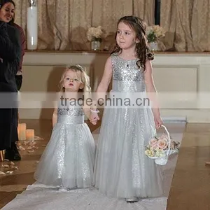 Flower Girls Sequins Tutu Dress Kids Long Birthday Party Dress thumbnail-5