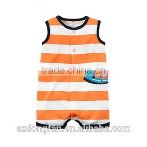 2016 New Fashion Design Carters Babies Costume Stripe Animal Printing Baby Girl Clothes Rompers From Guangzhou OEM Manufaturers thumbnail-3