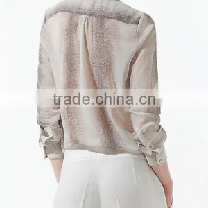 Runwaylover 109 Europe Style 2017 Ladies Fashion Chiffon Transparent Blouse thumbnail-2