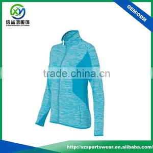 New Style Cation Polyester Blend Splicing Full Zip Hoody Sweater for Women thumbnail-1