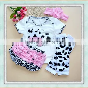 Baby Clothes Newborn Blank Cow Print Outfit and Podotheca Children 3 Pcs Wholsesale Kids Clothes thumbnail-1